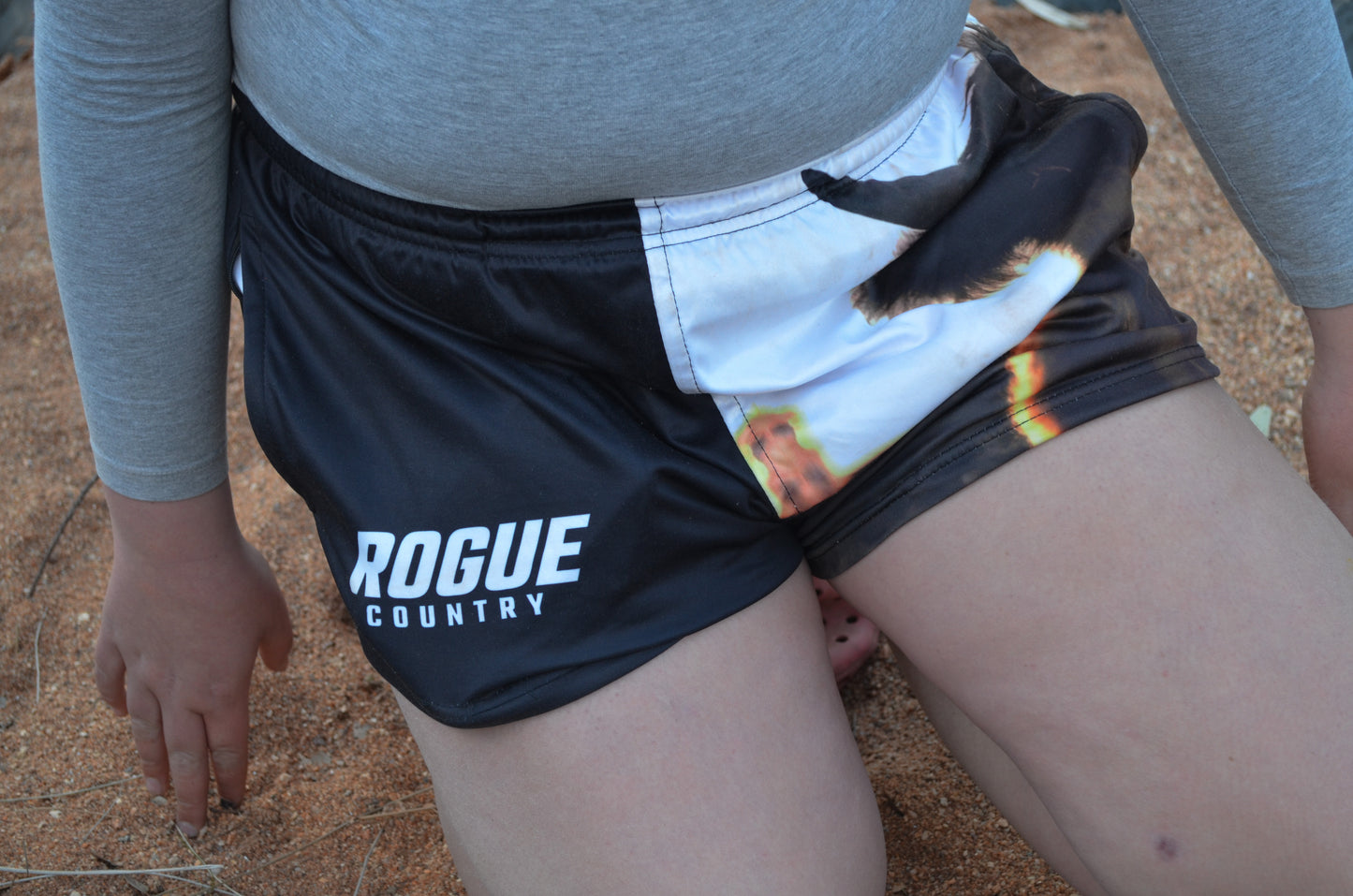 RC Footy shorts (with zip pockets)- Highland Cow