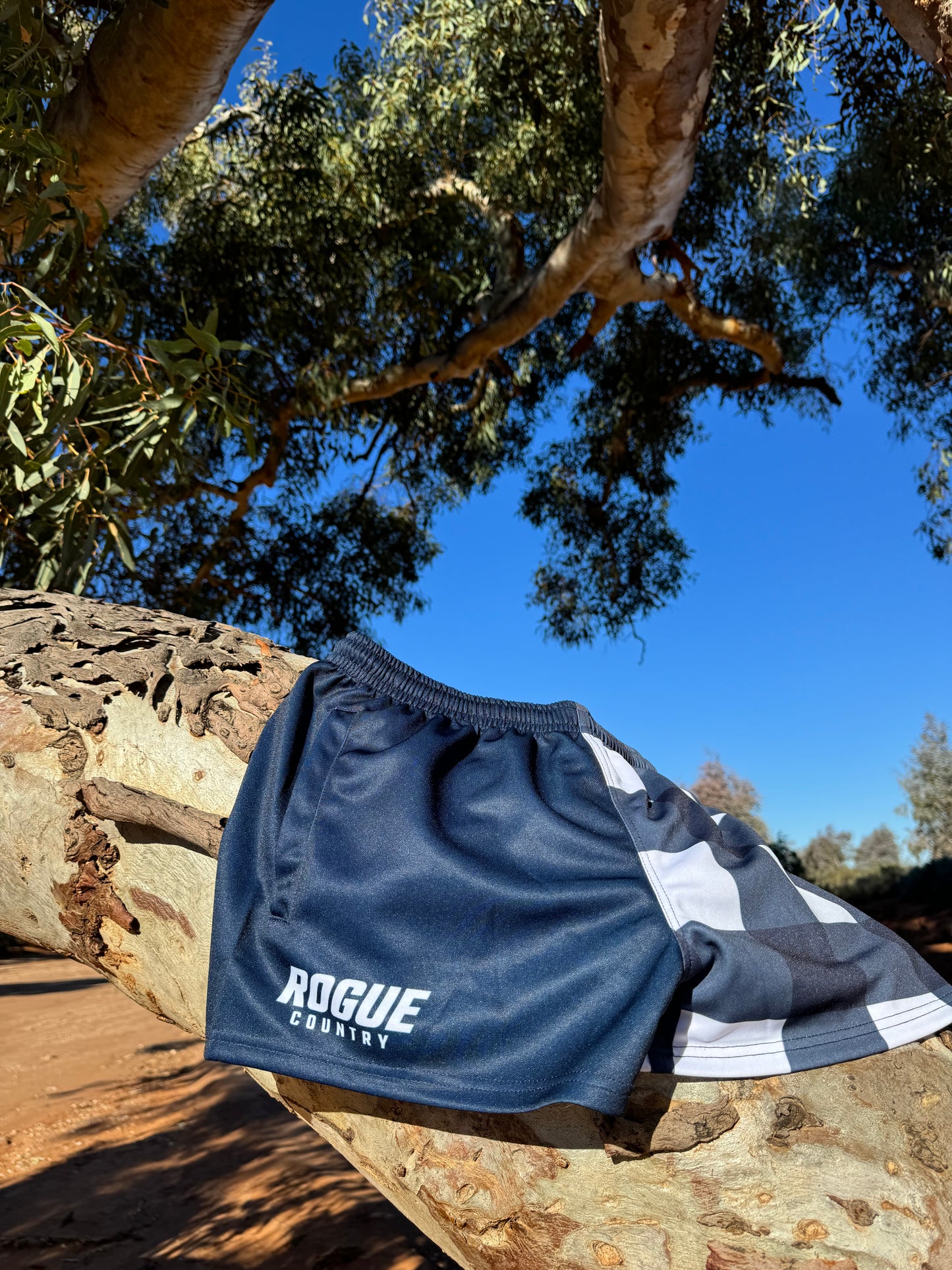 RC Footy shorts (with zip pockets)- Blue gingham