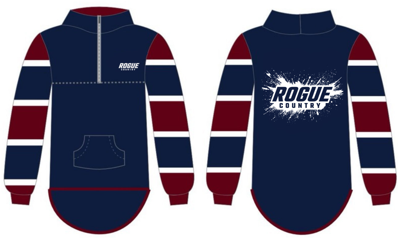 Unisex RC collared shearing jumper- Navy/maroon stripe PRE-ORDER