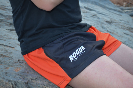 RC Footy shorts (with zip pockets)- orange/black