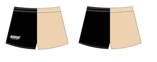 RC Cotton Footy Shorts (with zip pockets)- Black/Tan