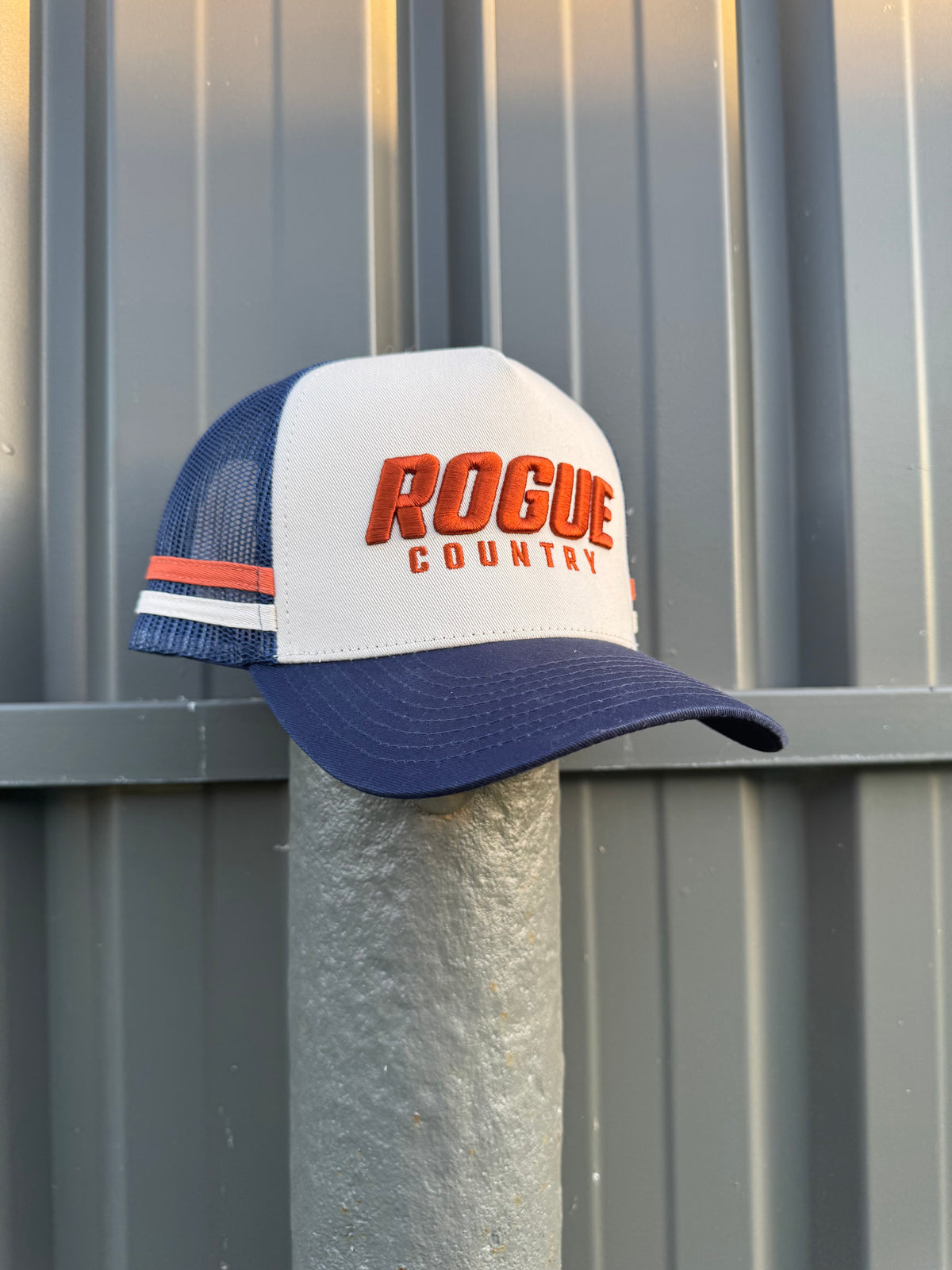 Rc Hat RC trucker hat- Navy/Rust/Cream – Rogue Country