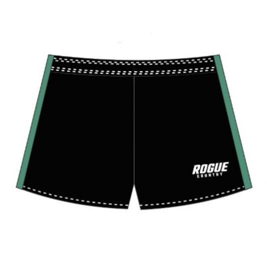 RC Footy shorts (with zip pockets)- Black with orange/green stripe