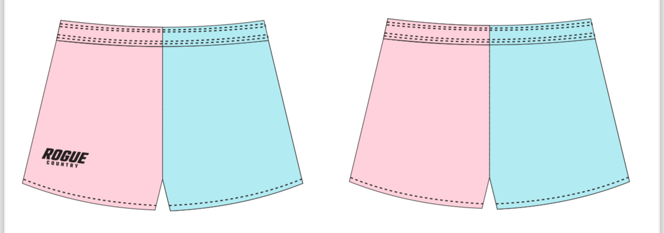 Breast Cancer Awareness Cotton Footy Shorts- Pink/Blue