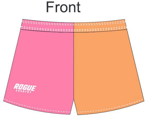 Kids RC footy shorts- Pink and orange PRE-ORDER