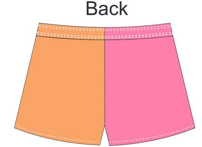 Kids RC footy shorts- Pink and orange PRE-ORDER