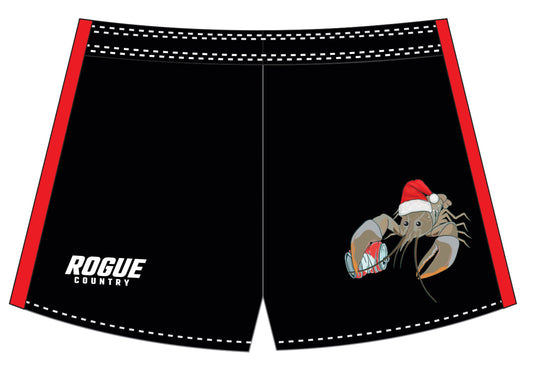 Kids RC Footy shorts- Yabbie Christmas edition (with zip pockets)