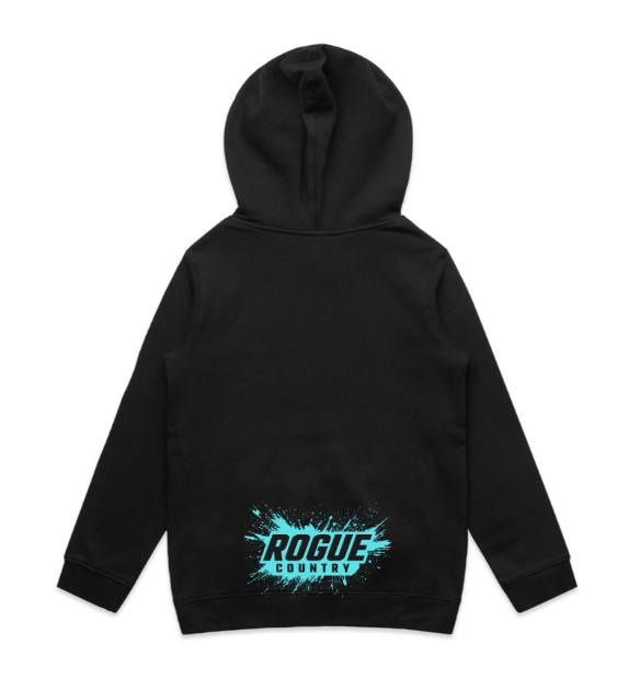 Kids RC hoodie- Black/aqua PRE-ORDER