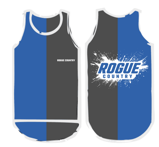 Unisex RC Shearing singlet- Blue/grey/white trim