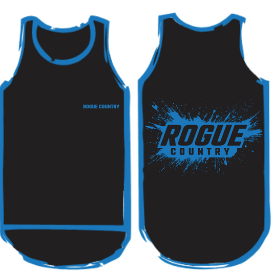 Unisex RC Shearing singlet- Black/blue trim