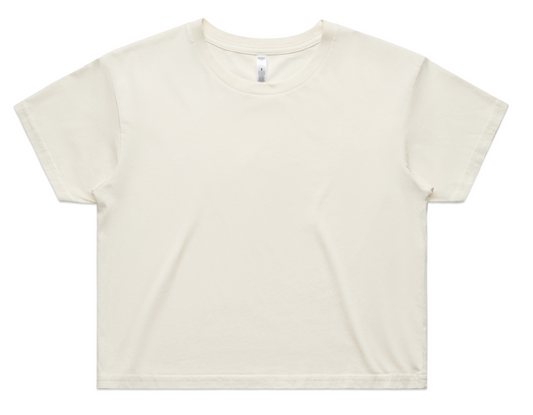 Womens RC crop tee- Ecru PRE-ORDER